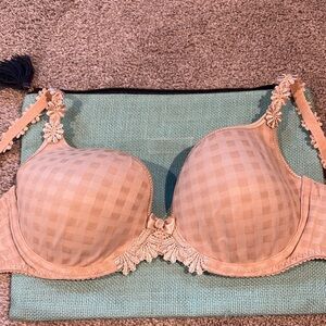 NWT Marie Jo heart shape Avero bra Daisy Lace straps Bra in cafe latte 38B